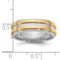 14K Two-Tone Band with Y 6mm Double Banded Wedding view 4