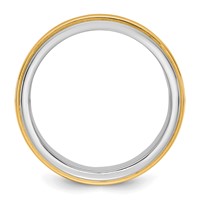 14K Two-Tone Band with Y 7mm Double Banded Wedding view 2