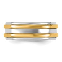 14K Two-Tone Band with Y 7mm Double Banded Wedding view 3