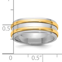14K Two-Tone Band with Y 7mm Double Banded Wedding view 4