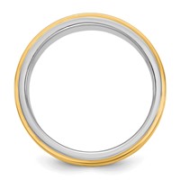 14K Two-Tone Band with Y 8mm Double Banded Wedding, Size 7 view 2