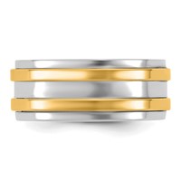 14K Two-Tone Band with Y 8mm Double Banded Wedding, Size 7 view 3