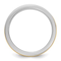 14K Two-Tone Band with Y 6mm Half Round Wedding view 2