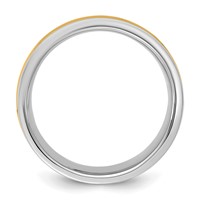14K Two-Tone Band with Y 7mm Half Round Wedding - Size 7 view 2