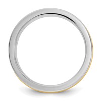 14K Two-Tone Band with Y 8mm Half Round Wedding view 2