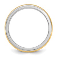 14K Two-Tone Band with Y 6mm Single Banded Wedding view 2