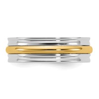 14K Two-Tone Band with Y 6mm Single Banded Wedding view 3