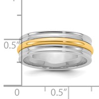 14K Two-Tone Band with Y 6mm Single Banded Wedding view 4