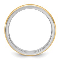 14K Two-Tone Band with Y 7mm Single Banded Wedding view 2