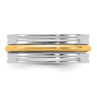 14K Two-Tone Band with Y 7mm Single Banded Wedding view 3