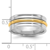 14K Two-Tone Band with Y 7mm Single Banded Wedding view 4