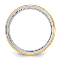 14K Two-Tone Band with Y 8mm Single Banded Wedding view 2