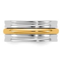 14K Two-Tone Band with Y 8mm Single Banded Wedding view 3