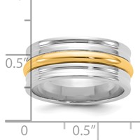 14K Two-Tone Band with Y 8mm Single Banded Wedding view 4