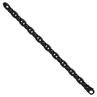 Chisel Tungsten Polished Black IP-plated Bracelet, 9" view 3