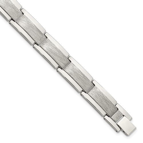 Chisel Tungsten Polished and Satin Bracelet, 8.25"