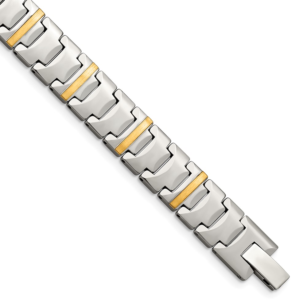 Tungsten w/14k Polished Link 8.75in Bracelet