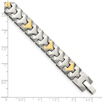 Tungsten Bracelet with 10K Polished Chevron Style, 8.25" view 5