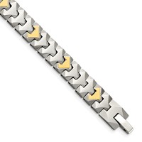 Tungsten Bracelet with 10K Polished Chevron Style, 8.25" view 1