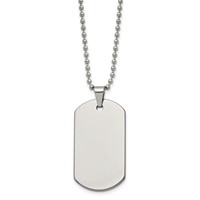 Chisel Tungsten Polished Dog Tag Necklace, 22" view 3