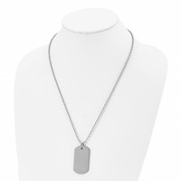 Chisel Tungsten Polished Dog Tag Necklace, 22" view 4