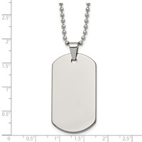 Chisel Tungsten Polished Dog Tag Necklace, 22" view 5