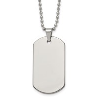 Chisel Tungsten Polished Dog Tag Necklace, 22" view 1