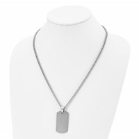 Chisel Tungsten Polished Dog Tag Necklace - 22in view 4