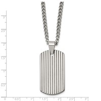 Chisel Tungsten Polished Dog Tag Necklace - 22in view 3