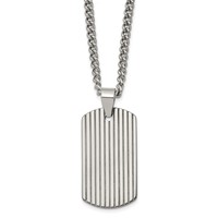 Chisel Tungsten Polished Dog Tag Necklace - 22in view 1