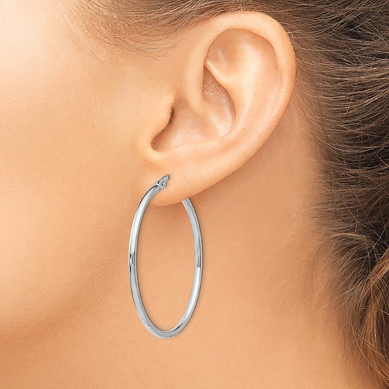 Leslie's Sterling Silver Polished 2.00mm Round Hoop Earrings