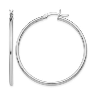 Leslie's Sterling Silver Polished 2.00mm Round Hoop Earrings