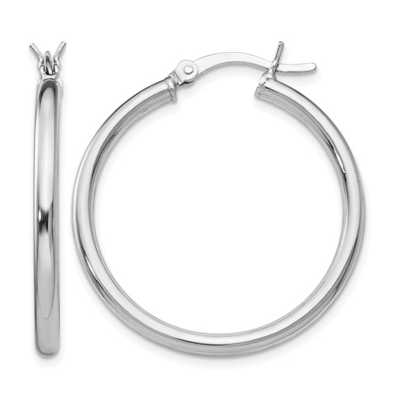 Leslie's Sterling Silver Polished 2.50mm Round Hoop Earrings