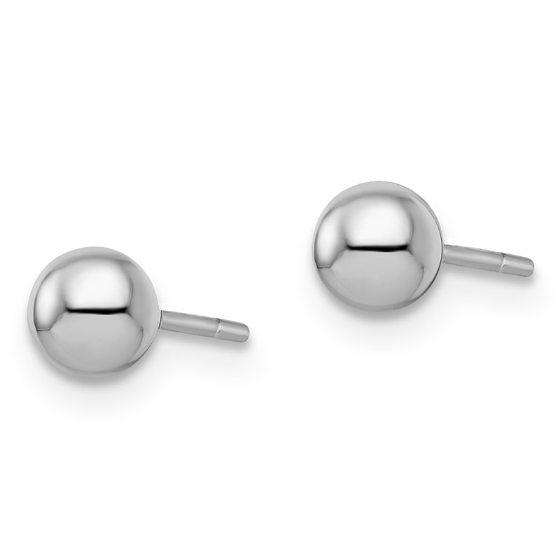 Sterling Silver Rhodium-plated 5mm Polished Ball Post Earrings
