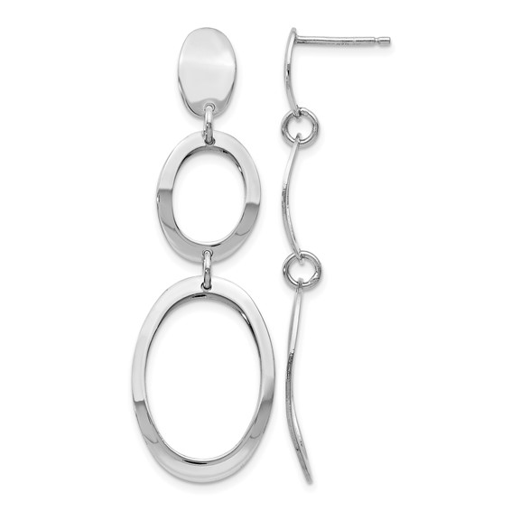 Leslie's Sterling Silver Rhodium-plated Polished Post Dangle Earrings