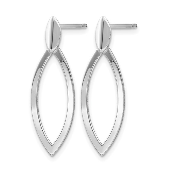Leslie's Sterling Silver Rhodium-plated Polished Post Dangle Earrings
