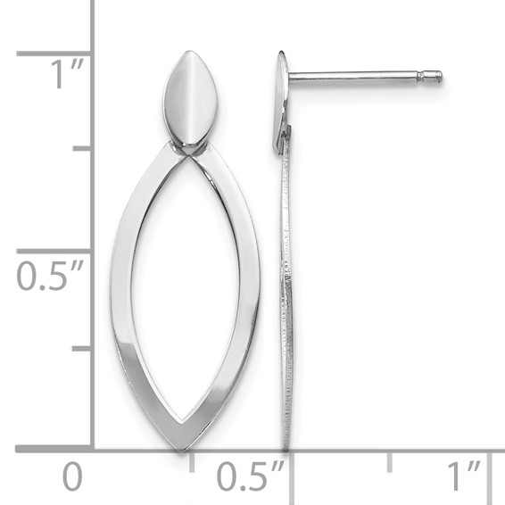 Leslie's Sterling Silver Rhodium-plated Polished Post Dangle Earrings