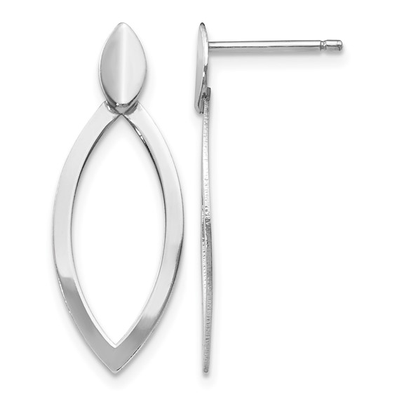 Leslie's Sterling Silver Rhodium-plated Polished Post Dangle Earrings