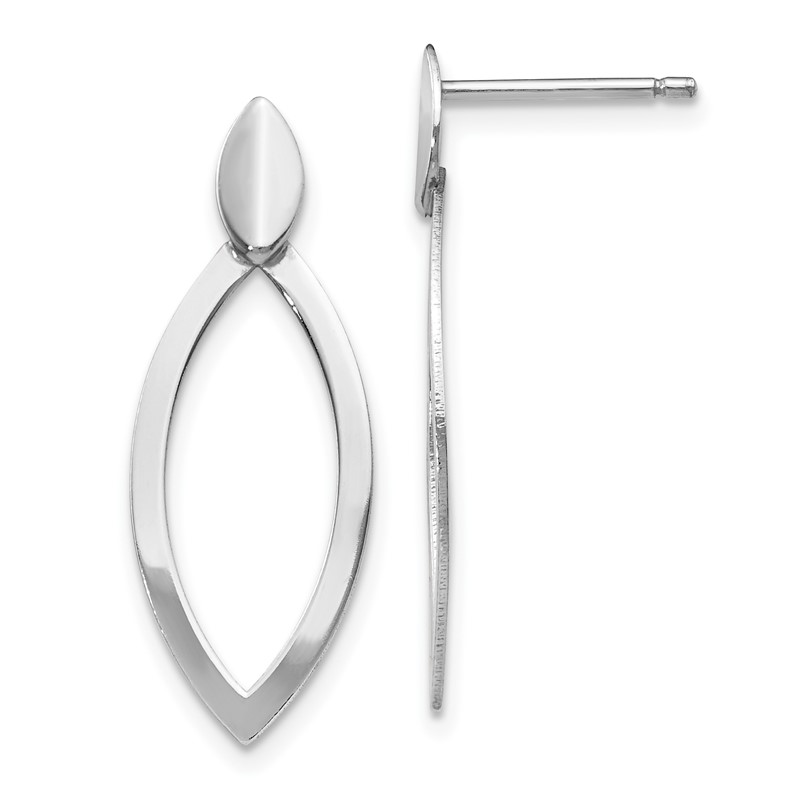 Sterling Silver Rhodium-plated Polished Post Dangle Earrings