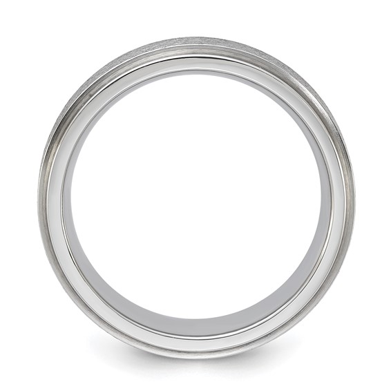 Vitalium Grain Finish Center 7mm Ridged Edge Flat Band