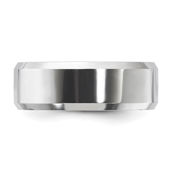 Vitalium Polished 8mm Beveled Edge Band