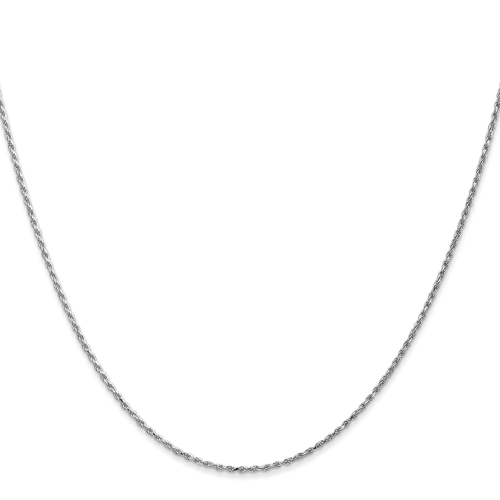 14K White Gold 22 inch 1.15mm Diamond-cut Machine Made Rope with Lobster Clasp Chain Chain (W010-22)