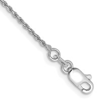 14K White Gold 1.15mm Diamond-cut Machine Made Rope Chain with Lobster Clasp Chain, 6" view 1
