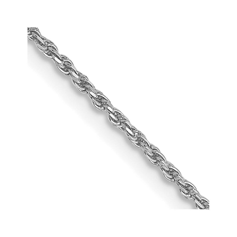 14K White Gold 24 inch 1.15mm Diamond-cut Machine Made Rope with Lobster Clasp Chain Chain (W010-24)