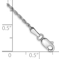 14K White Gold 1.3mm Diamond-cut Machine Made Rope Chain with Lobster Clasp Chain, 6" view 2
