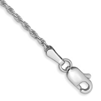 14K White Gold 1.3mm Diamond-cut Machine Made Rope Chain with Lobster Clasp Chain, 6" view 1