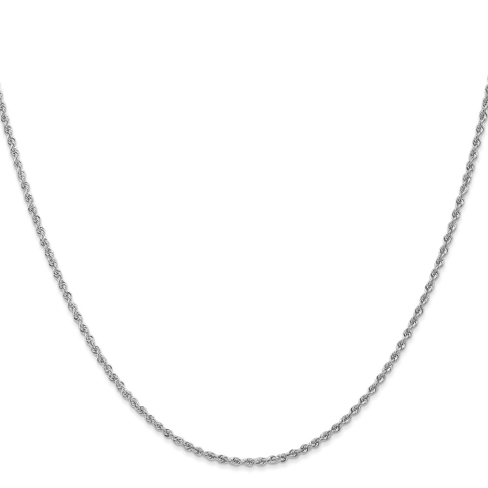 14K White Gold 30 inch 1.5mm Regular Rope with Lobster Clasp Chain (W012S-30)