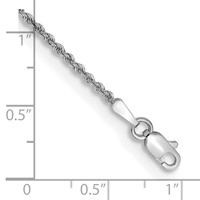 14K White Gold 1.5mm Regular Rope Chain with Lobster Clasp, 7" view 2