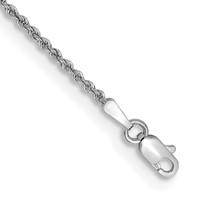 14K White Gold 1.5mm Regular Rope Chain with Lobster Clasp, 7" view 1