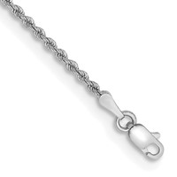 14K White Gold 2mm Regular Rope Chain with Lobster Clasp - 7in view 1